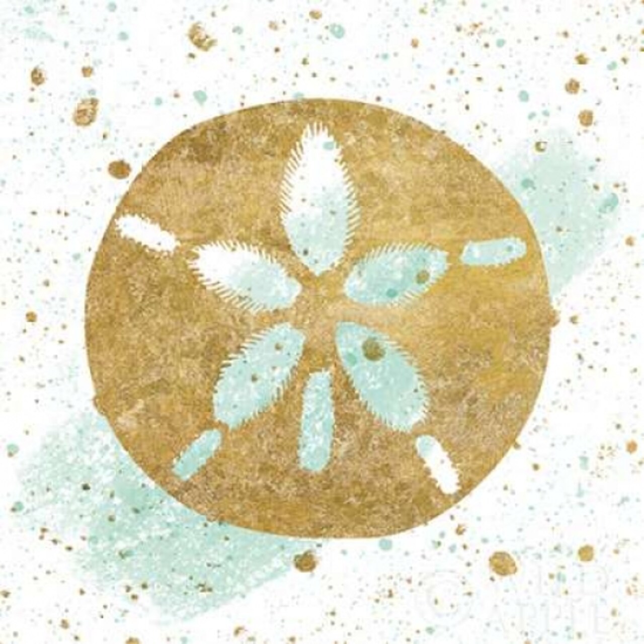 Silver Sea Life Aqua Sanddollar Poster Print by Wild Apple Portfolio - Item # VARPDX29850